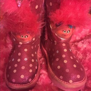 Pink Polka Dot Troll Boots